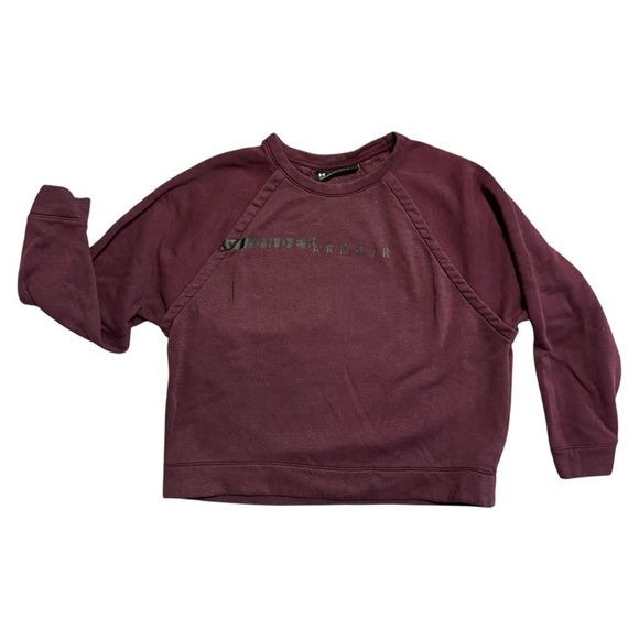 Under Armour Burgundy Maroon Loose Fit Crewneck Sweatshirt Women's Size M - Picture 1 of 4